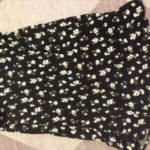 Old Navy Black Floral Midi Skirt